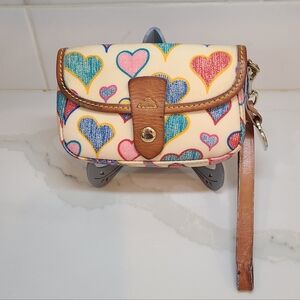 Dooney & Bourke Y2K Multicolor Hearts Wristlet GUC